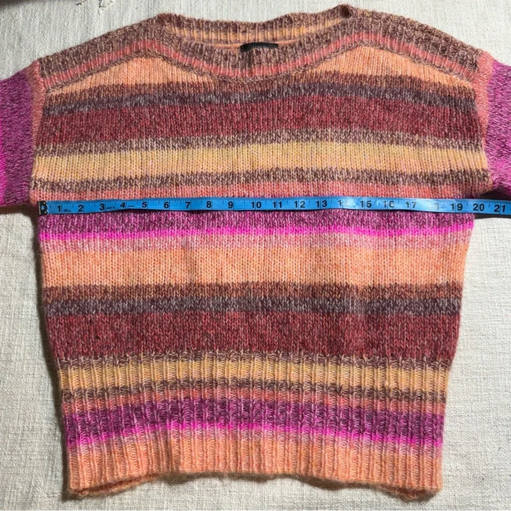J.Crew Wide Sleeve Alpaca Blend Sweater in Ombré Stripe Size S - Picture 10 of 12